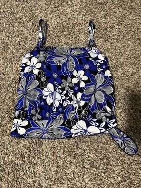 Blue Floral Tankini Swim Top - Women